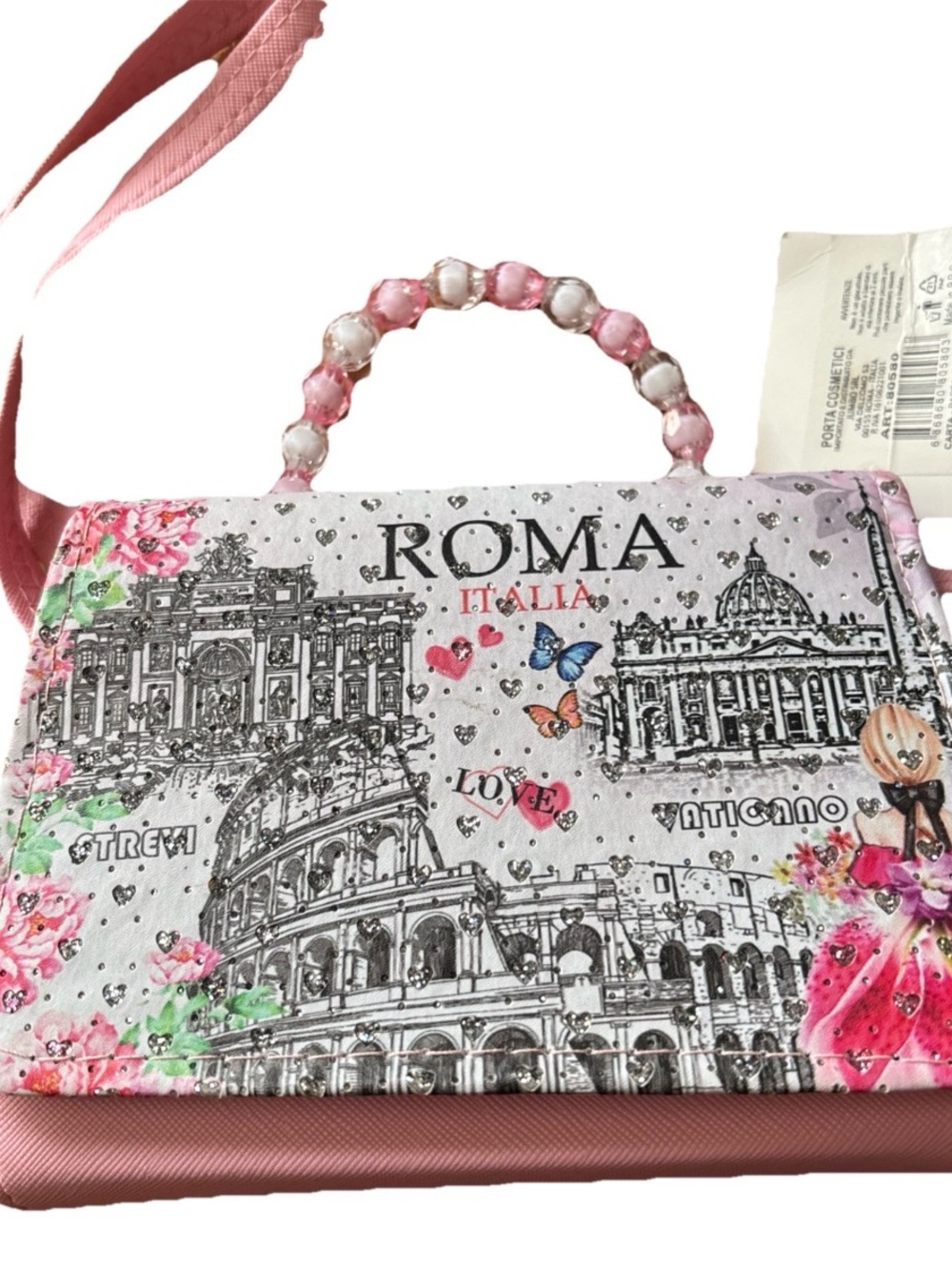 Roma-themed mini kids' crossbody flap bag